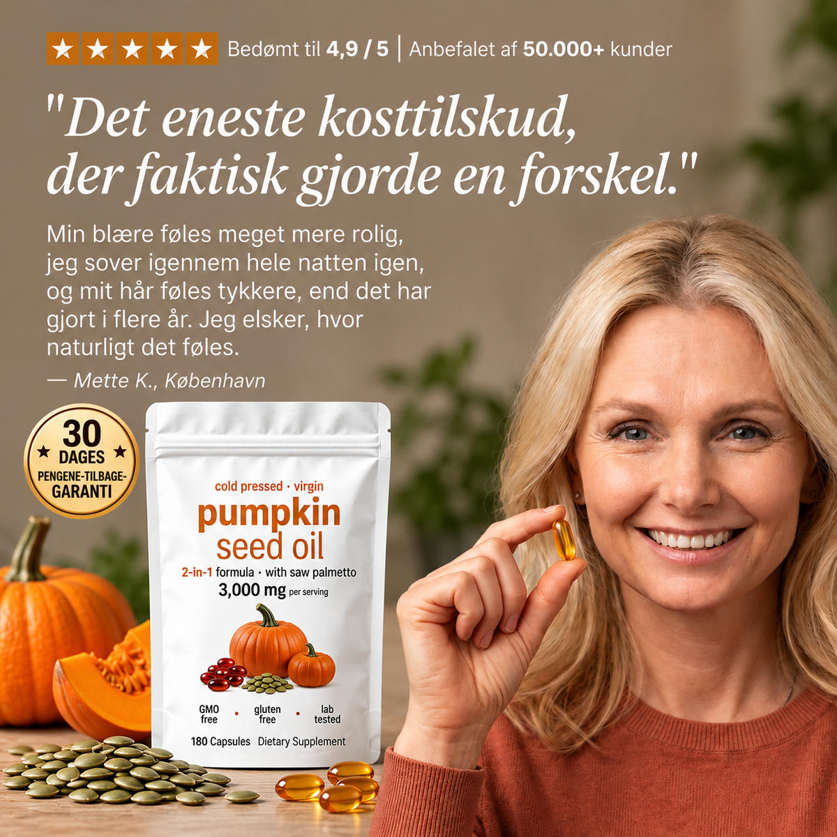 Græskarkerneolie-kapsler