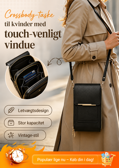 KØB 1, FÅ 1 GRATIS 🎁 – CROSSBODY-TASKE MED TOUCH-VINDUE 👜 – BRUG DIN MOBIL UDEN AT TAGE DEN UD 📱