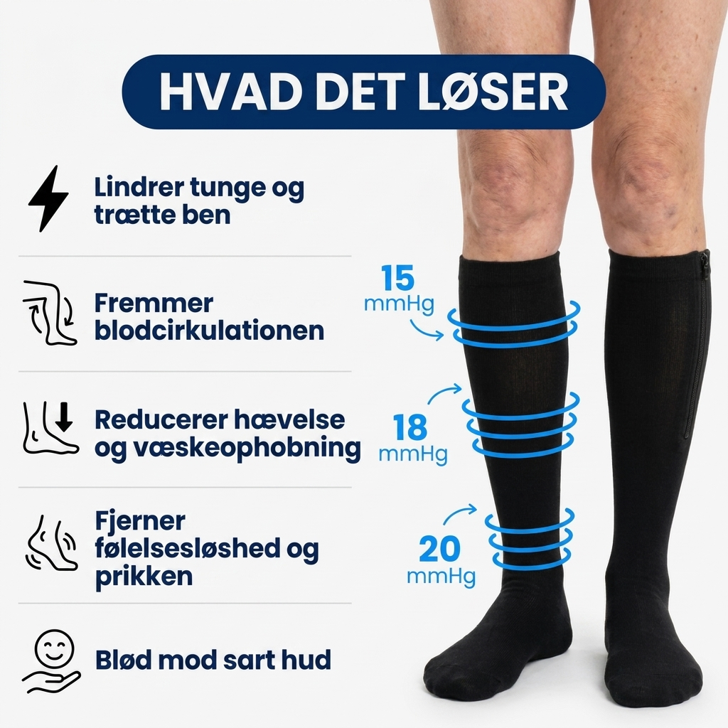 Kompressionsstrømper med lynlås