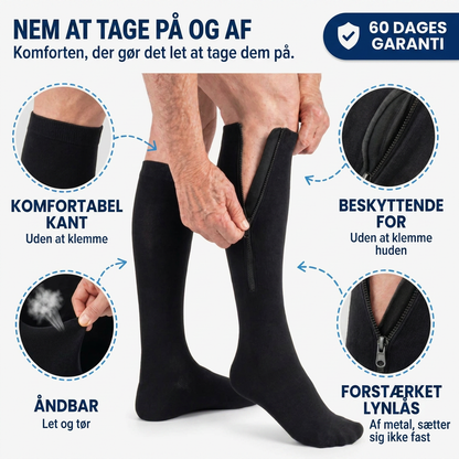 Kompressionsstrømper med lynlås