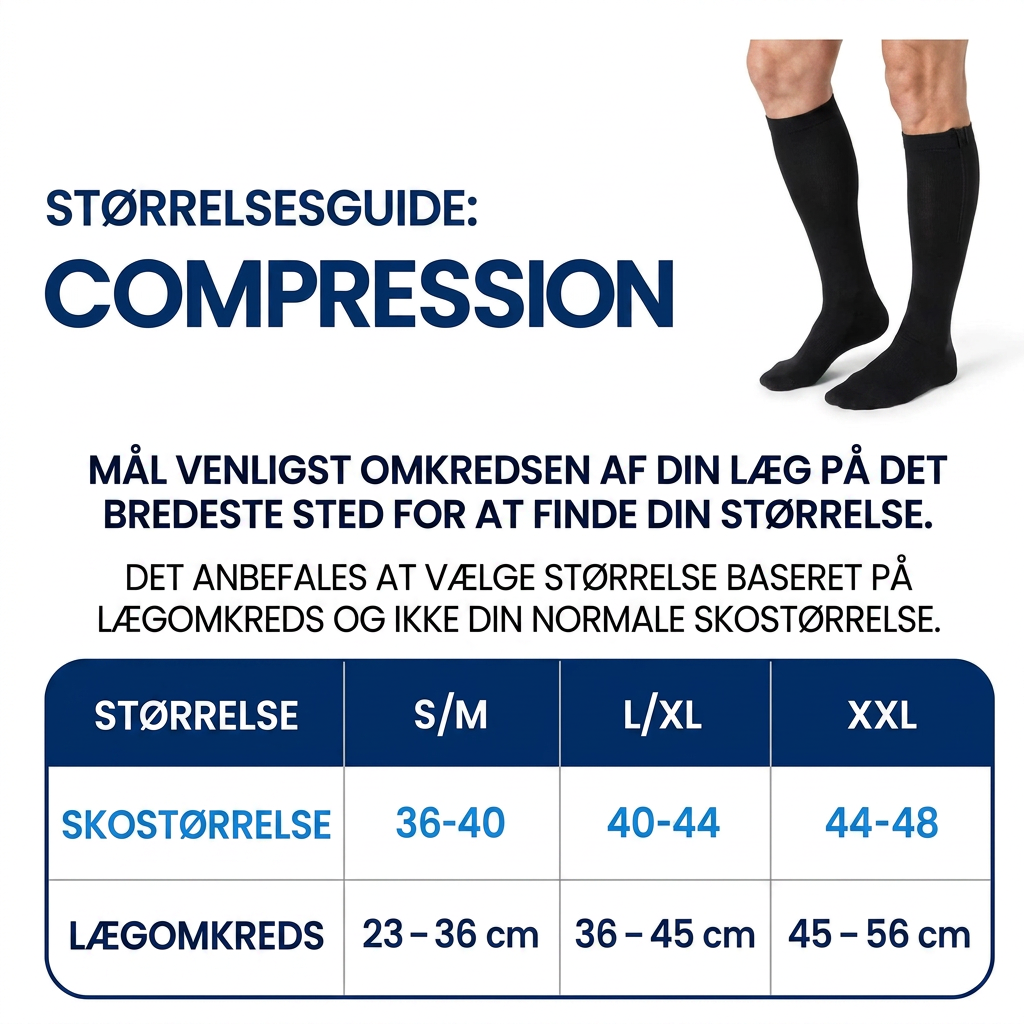 Kompressionsstrømper med lynlås