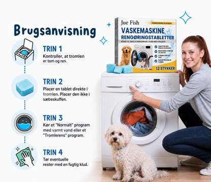 Fjern dårlig lugt og skjulte rester i vaskemaskinen