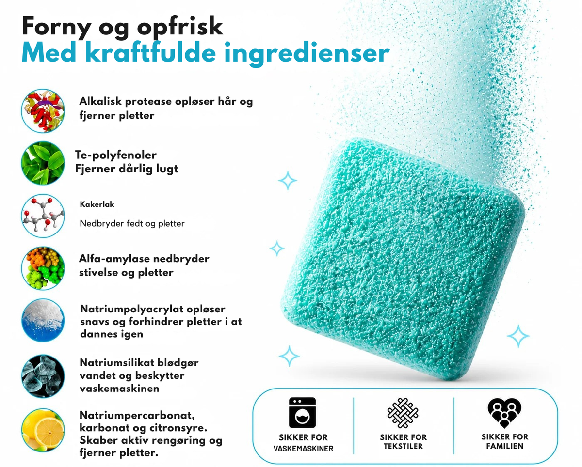Fjern dårlig lugt og skjulte rester i vaskemaskinen